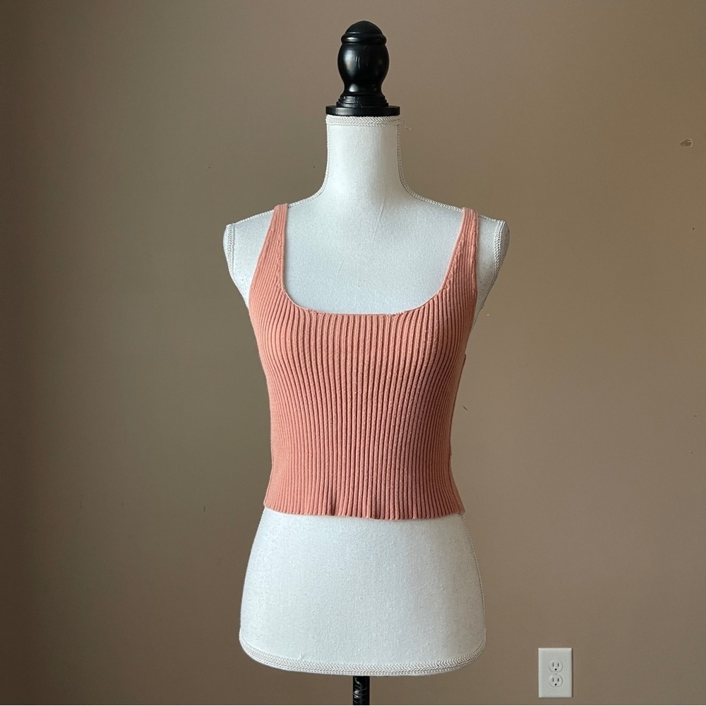 FREE PEOPLE | Pink Ribbed Sweater Tank Sz S